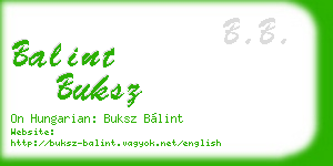 balint buksz business card